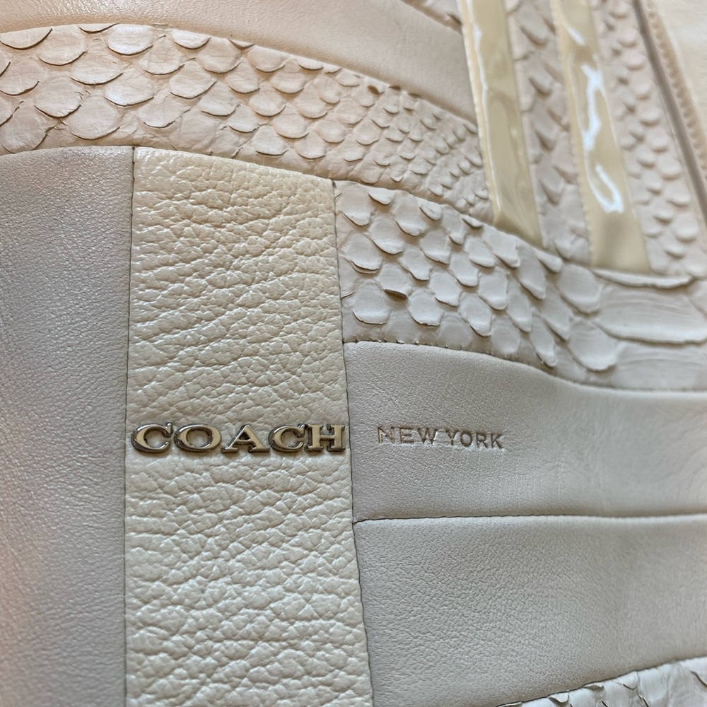 White Leather Coach Weekender - image 3